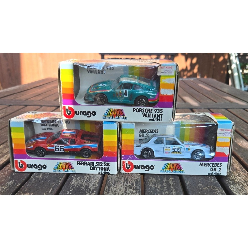 Vintage Bburago 1/43 Scale Diecast Race Cars Boxed Lot Porsche Ferrari Mercedes